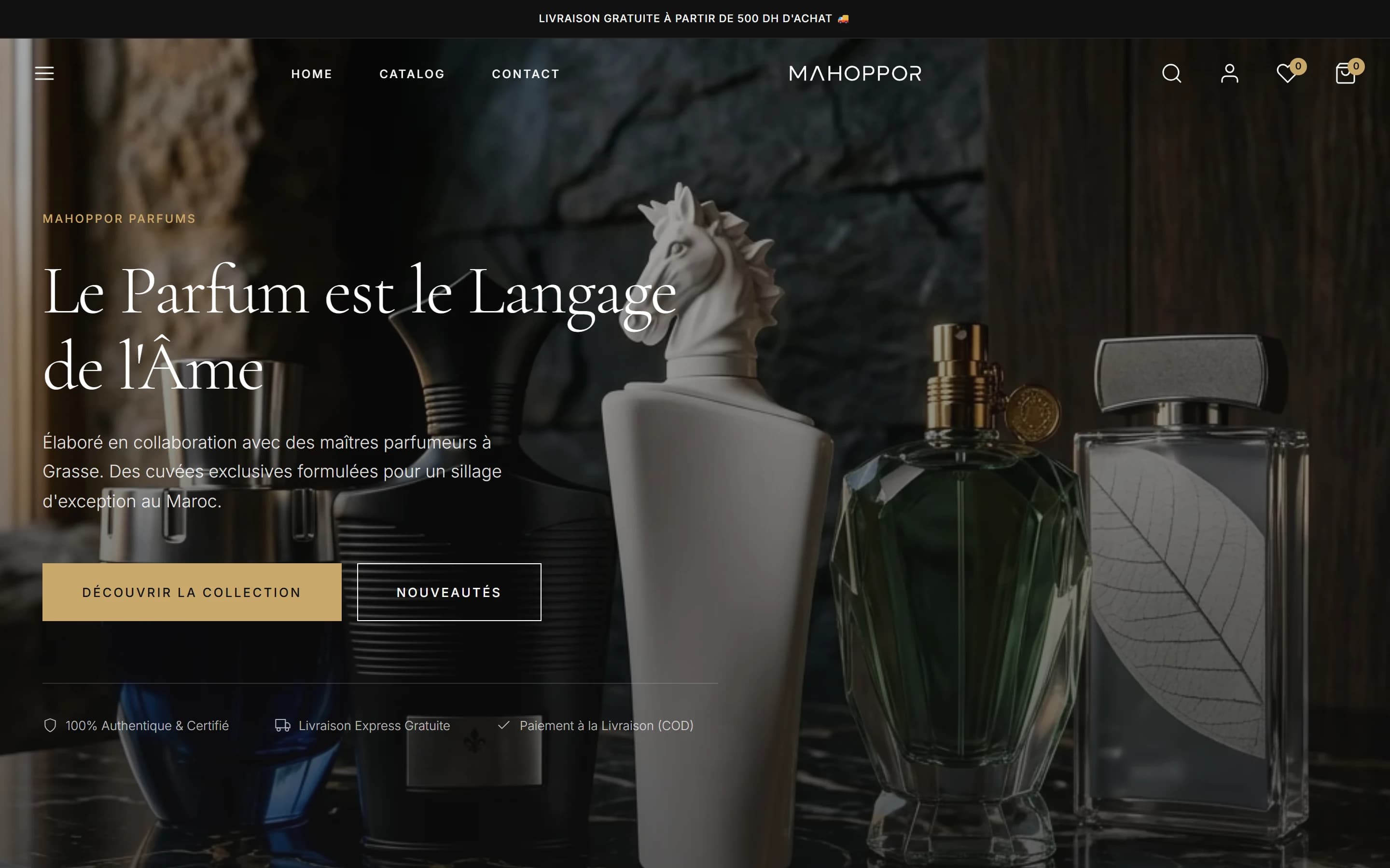 Aperçu de l’interface Maison Mahoppor